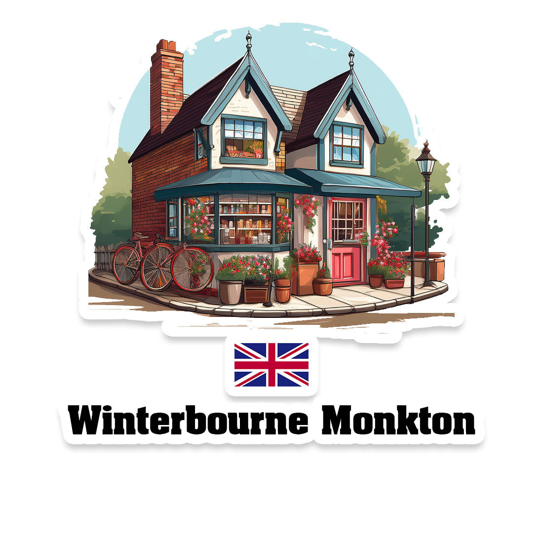 Winterbourne Monkton Home Town Office Shop United Kingdom Sticker & Magnet