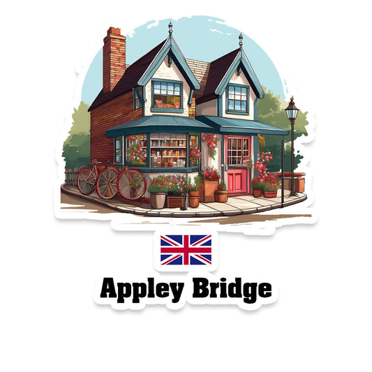 Appley Bridge Home Town Office Shop United Kingdom Sticker & Magnet