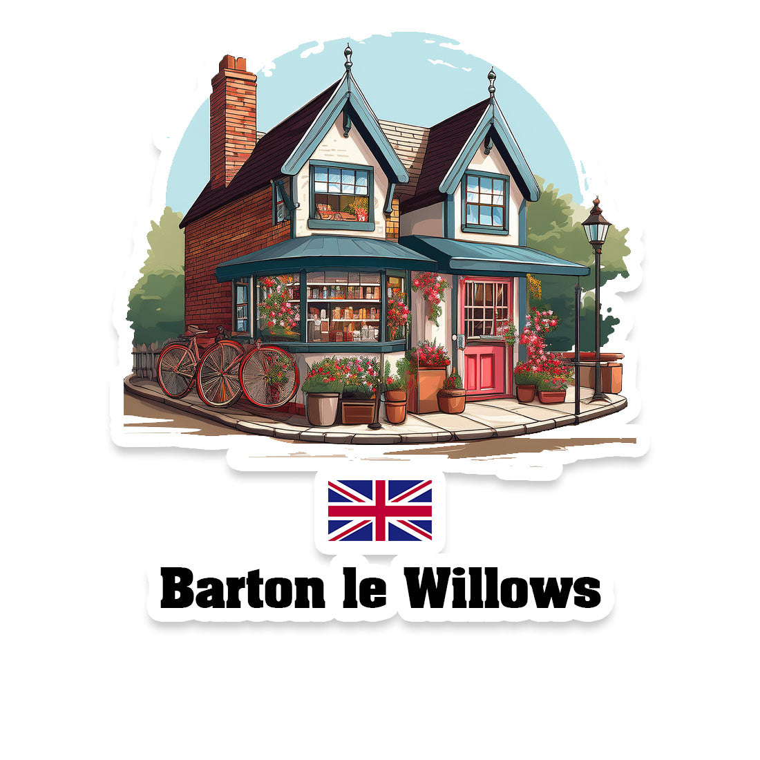 Barton le Willows Home Town Office Shop United Kingdom Sticker & Magnet