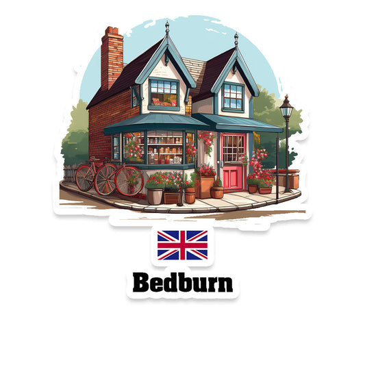 Bedburn Home Town Office Shop United Kingdom Sticker & Magnet