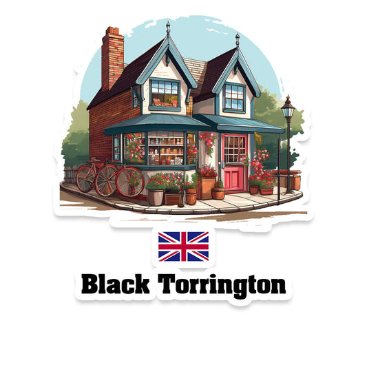 Black Torrington Home Town Office Shop United Kingdom Sticker & Magnet