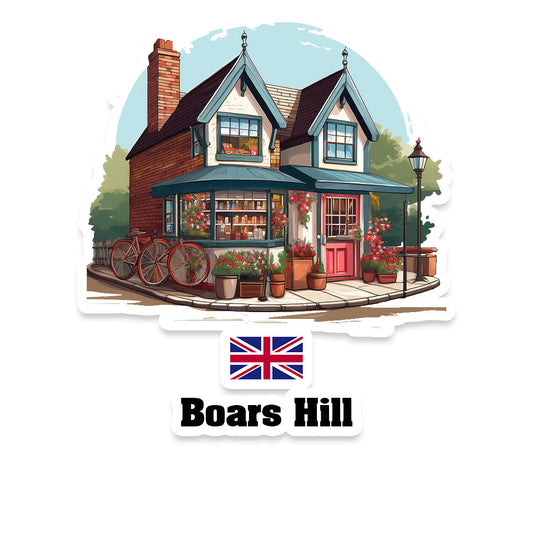 Boars Hill Home Town Office Shop United Kingdom Sticker & Magnet