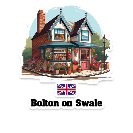 Bolton on Swale Home Town Office Shop United Kingdom Sticker & Magnet