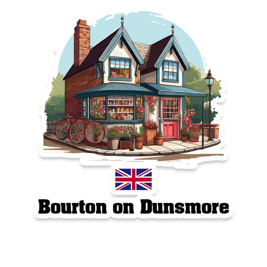 Bourton on Dunsmore Home Town Office Shop United Kingdom Sticker & Magnet