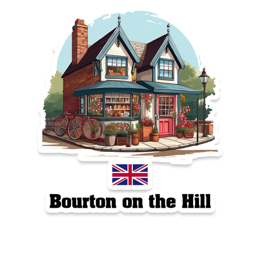 Bourton on the Hill Home Town Office Shop United Kingdom Sticker & Magnet