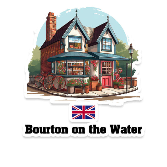 Bourton on the Water Home Town Office Shop United Kingdom Sticker & Magnet