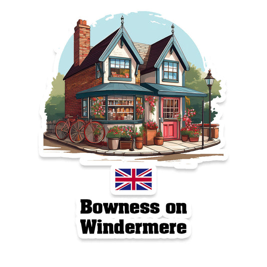 Bowness on Windermere Home Town Office Shop United Kingdom Sticker & Magnet