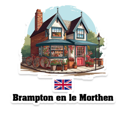 Brampton en le Morthen Home Town Office Shop United Kingdom Sticker & Magnet