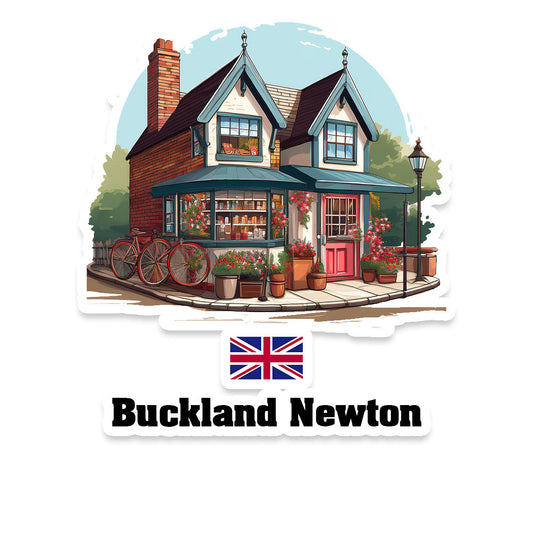 Buckland Newton Home Town Office Shop United Kingdom Sticker & Magnet