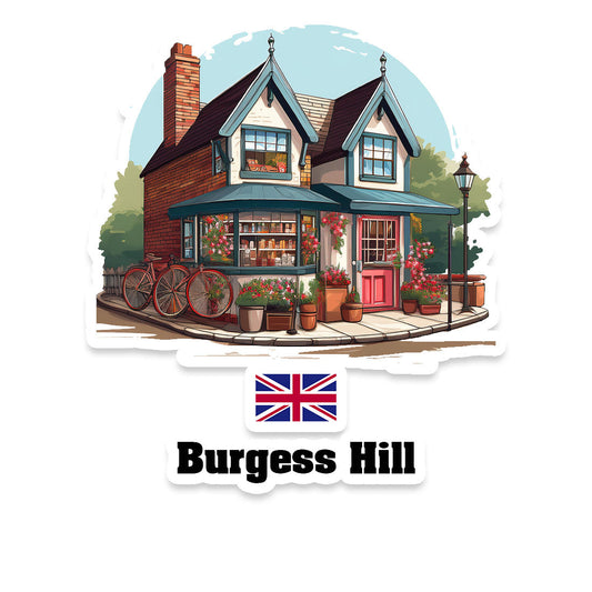 Burgess Hill Home Town Office Shop United Kingdom Sticker & Magnet