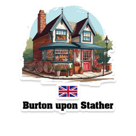 Burton upon Stather Home Town Office Shop United Kingdom Sticker & Magnet