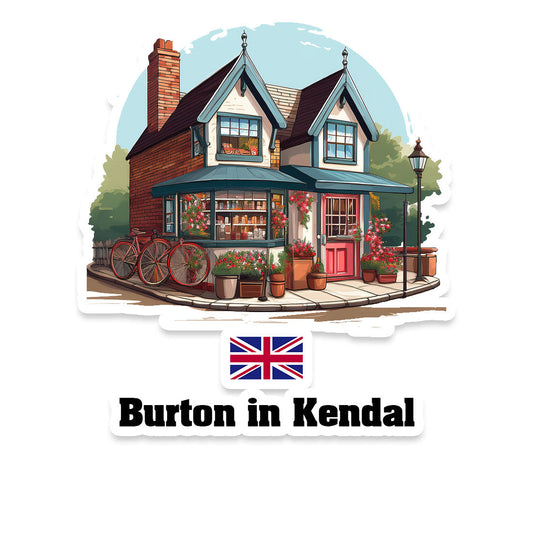 Burton in Kendal Home Town Office Shop United Kingdom Sticker & Magnet
