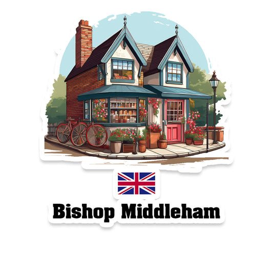 Bishop Middleham Home Town Office Shop United Kingdom Sticker & Magnet