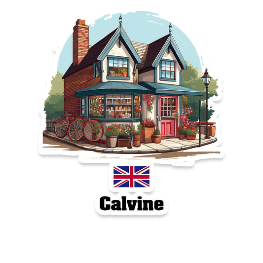 Calvine Home Town Office Shop United Kingdom Sticker & Magnet