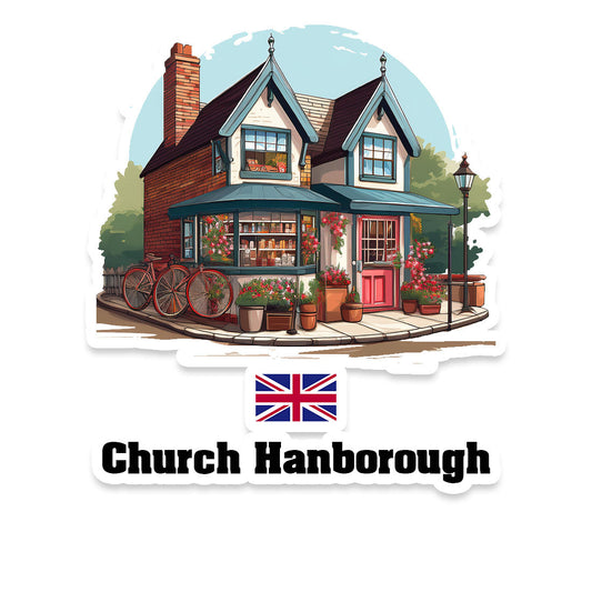 Church Hanborough Home Town Office Shop United Kingdom Sticker & Magnet
