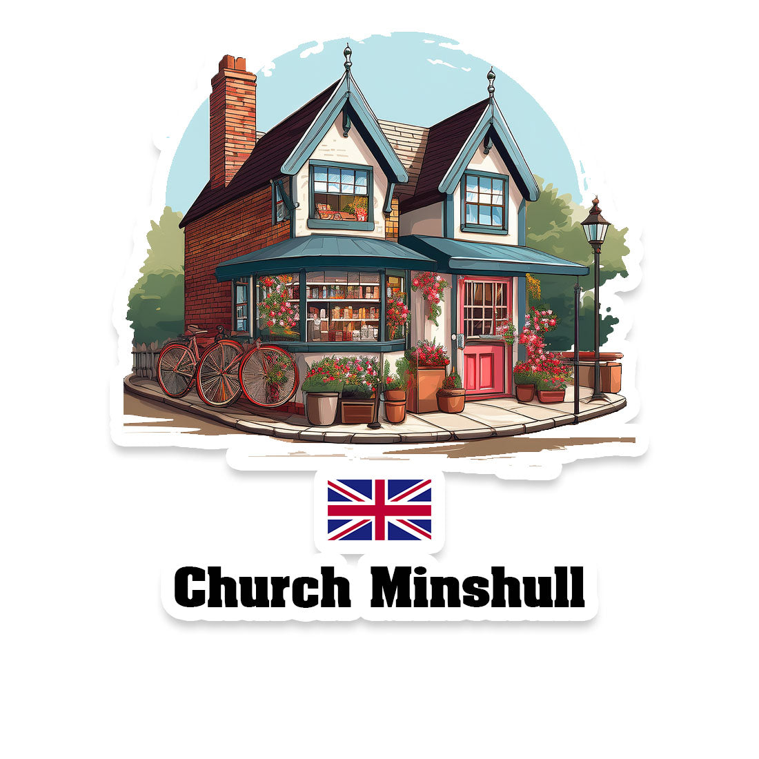 Church Minshull Home Town Office Shop United Kingdom Sticker & Magnet