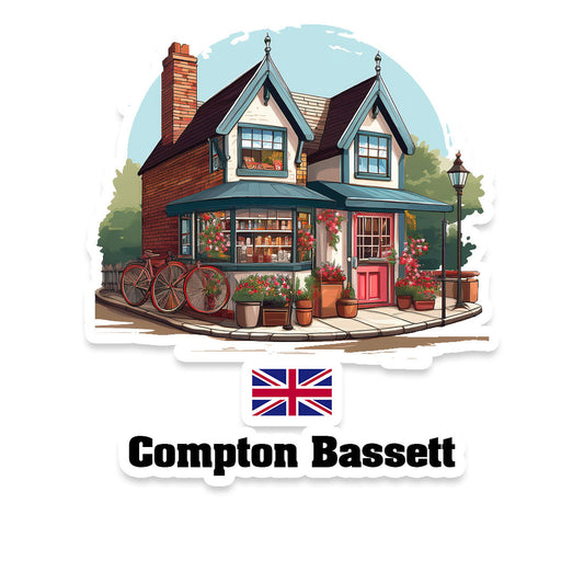 Compton Bassett Home Town Office Shop United Kingdom Sticker & Magnet