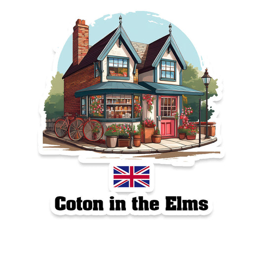 Coton in the Elms Home Town Office Shop United Kingdom Sticker & Magnet