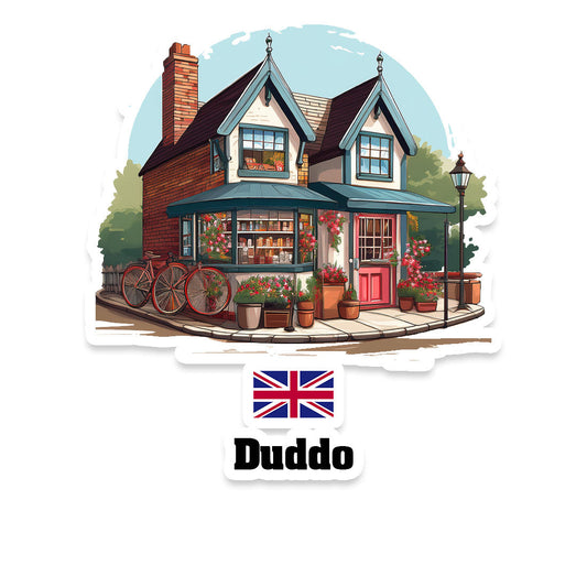 Duddo Home Town Office Shop United Kingdom Sticker & Magnet