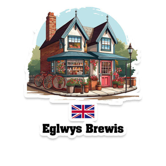 Eglwys Brewis Home Town Office Shop United Kingdom Sticker & Magnet