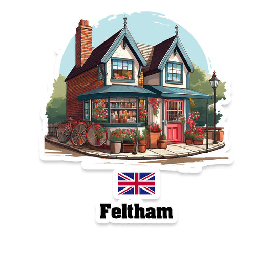 Feltham Home Town Office Shop United Kingdom Sticker & Magnet