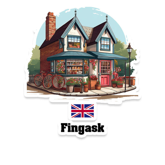 Fingask Home Town Office Shop United Kingdom Sticker & Magnet