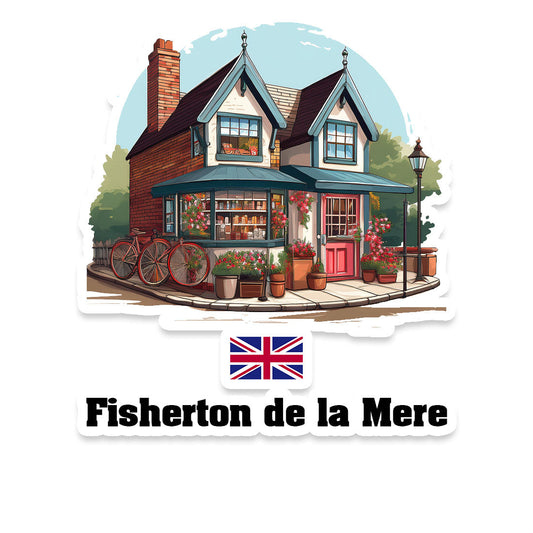 Fisherton de la Mere Home Town Office Shop United Kingdom Sticker & Magnet