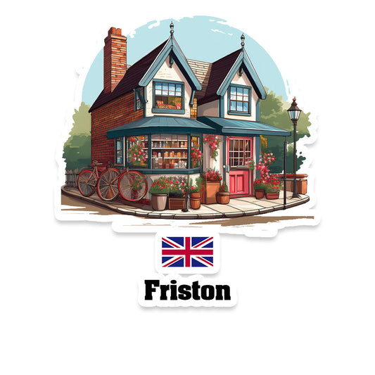 Friston Home Town Office Shop United Kingdom Sticker & Magnet