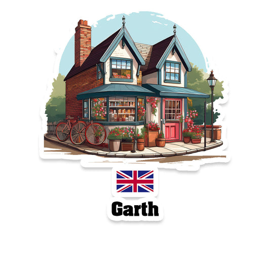 Garth Home Town Office Shop United Kingdom Sticker & Magnet