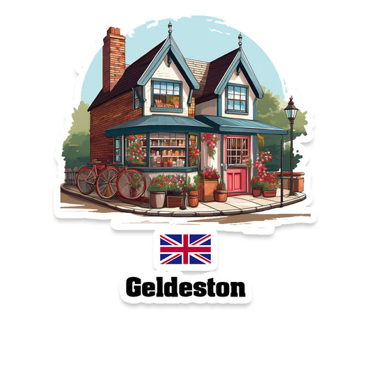 Geldeston Home Town Office Shop United Kingdom Sticker & Magnet