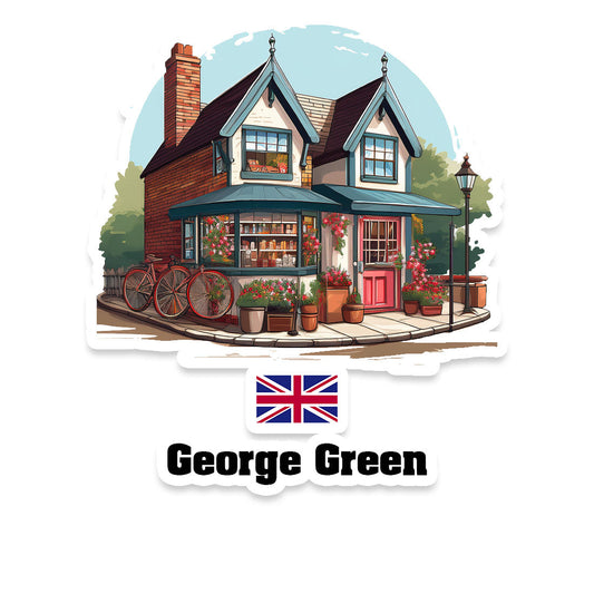 George Green Home Town Office Shop United Kingdom Sticker & Magnet