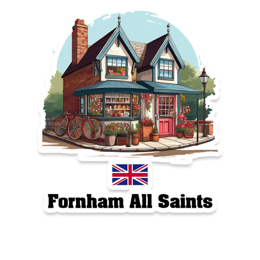 Fornham All Saints Home Town Office Shop United Kingdom Sticker & Magnet