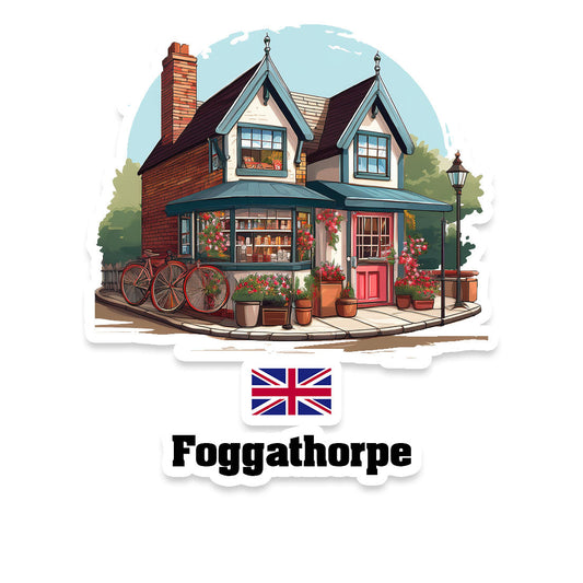 Foggathorpe Home Town Office Shop United Kingdom Sticker & Magnet