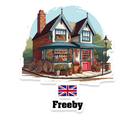 Freeby Home Town Office Shop United Kingdom Sticker & Magnet