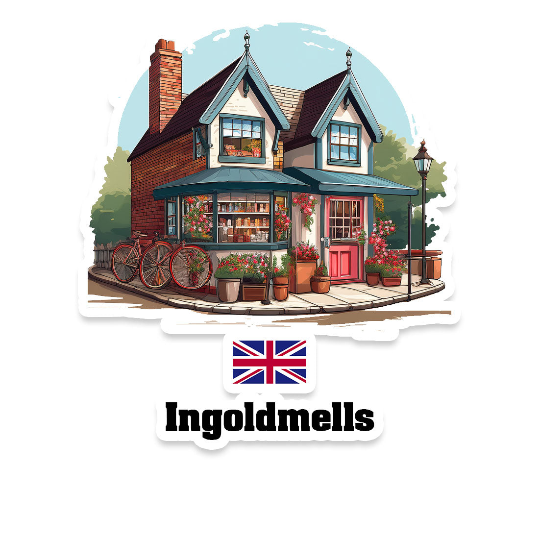 Ingoldmells Home Town Office Shop United Kingdom Sticker & Magnet