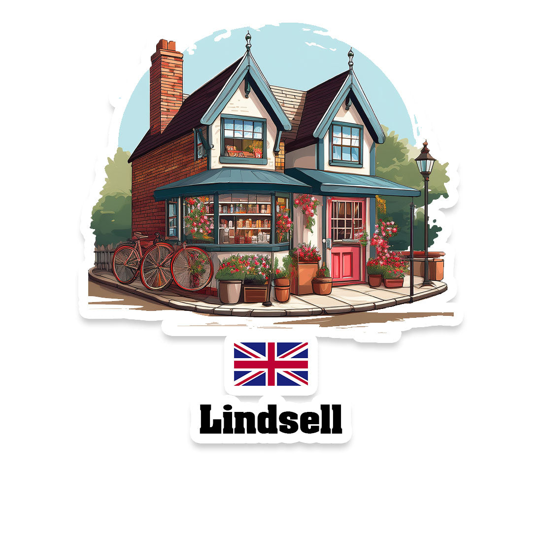 Lindsell Home Town Office Shop United Kingdom Sticker & Magnet