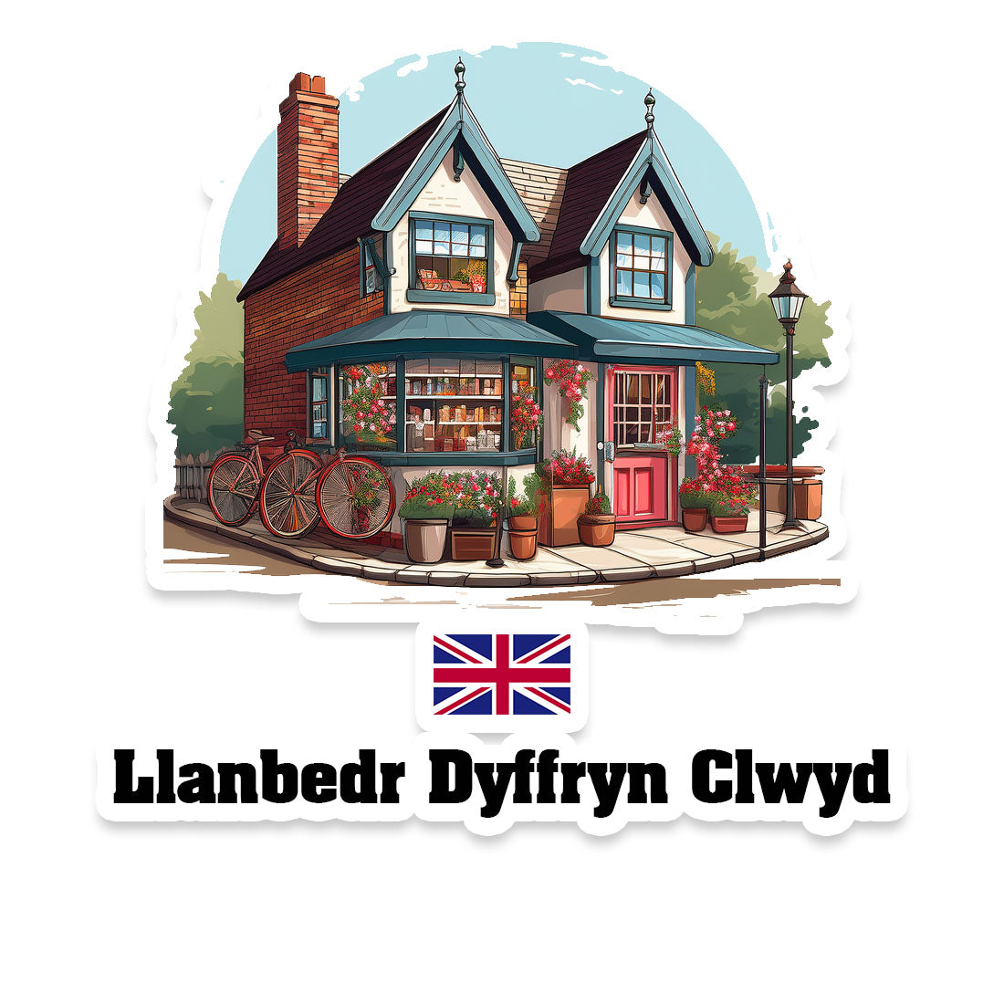 Llanbedr Dyffryn Clwyd Home Town Office Shop United Kingdom Sticker & Magnet