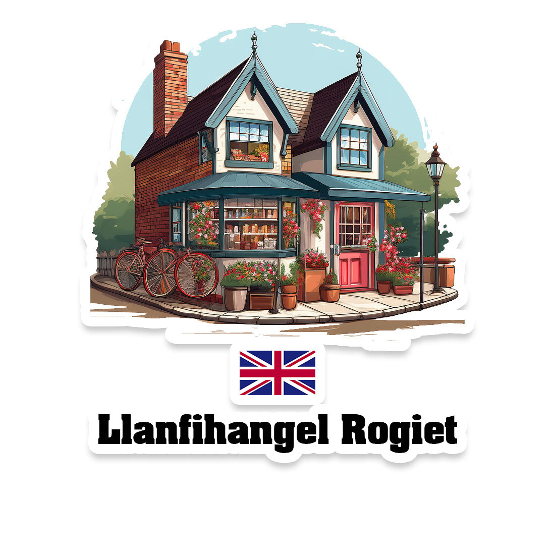 Llanfihangel Rogiet Home Town Office Shop United Kingdom Sticker & Magnet
