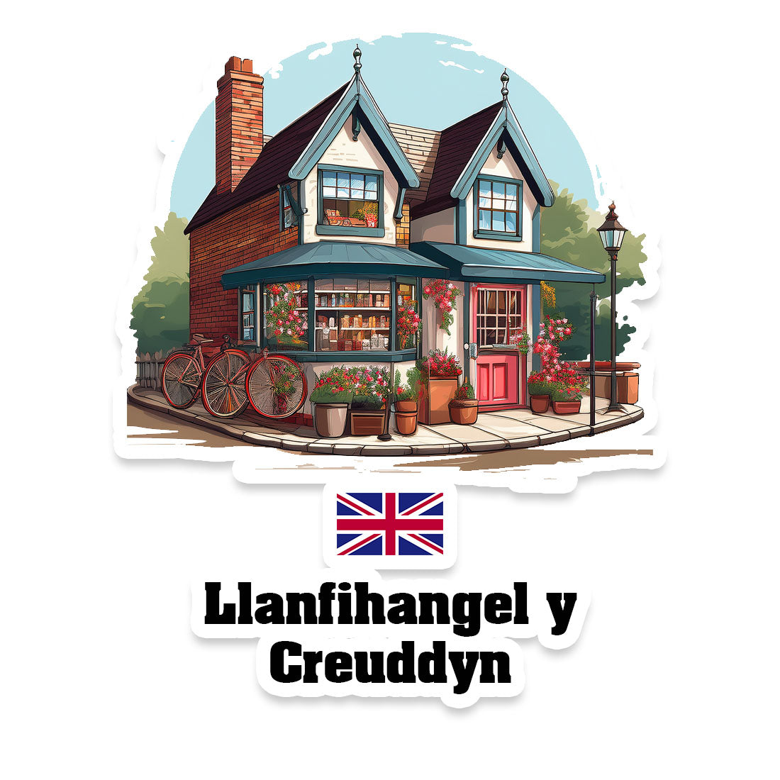 Llanfihangel y Creuddyn Home Town Office Shop United Kingdom Sticker & Magnet