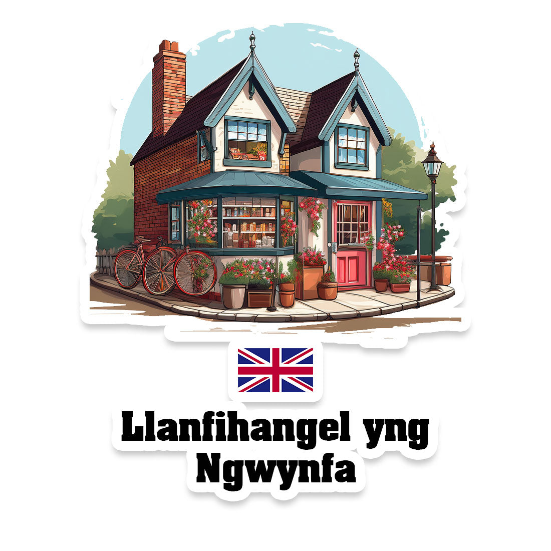 Llanfihangel yng Ngwynfa Home Town Office Shop United Kingdom Sticker & Magnet