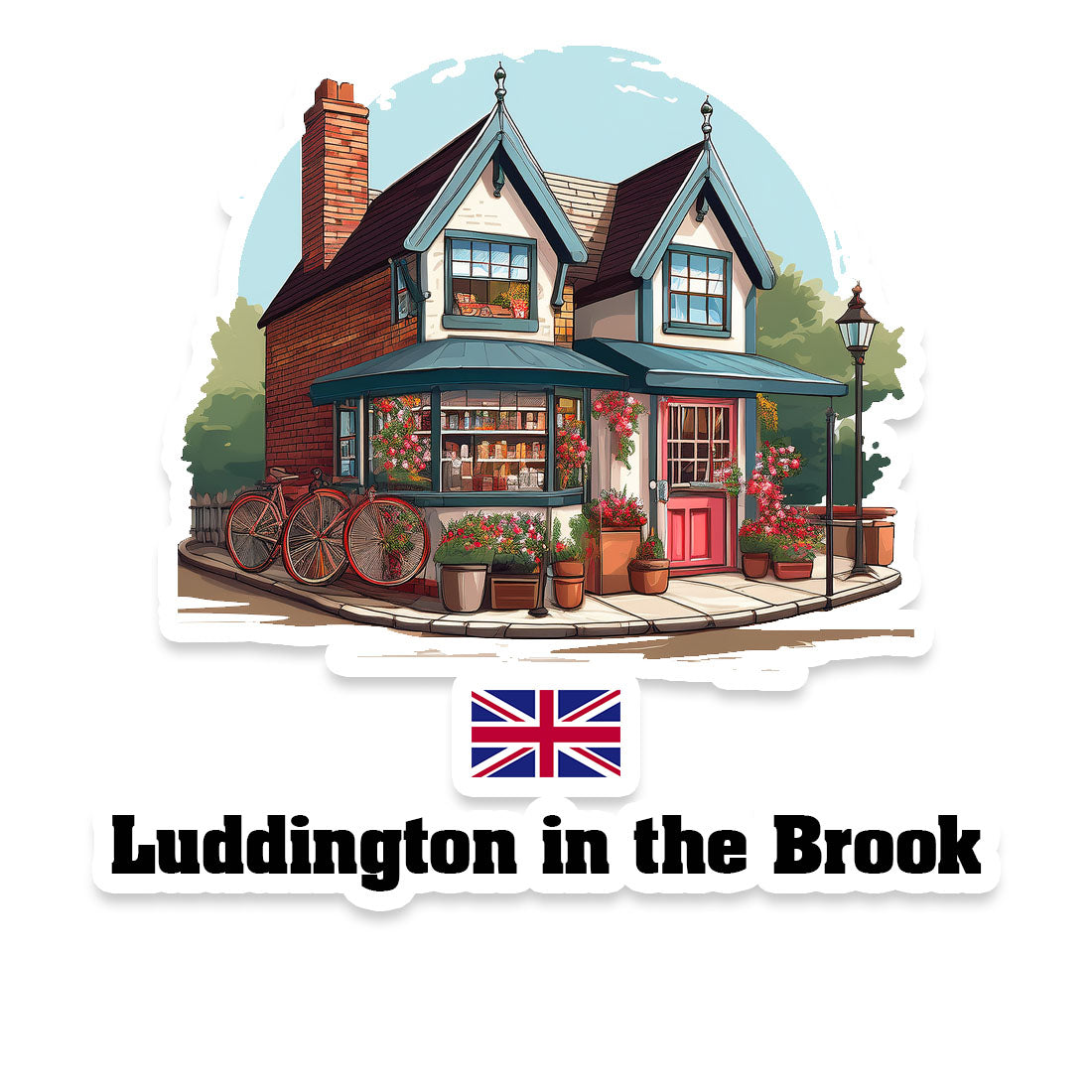 Luddington in the Brook Home Town Office Shop United Kingdom Sticker & Magnet