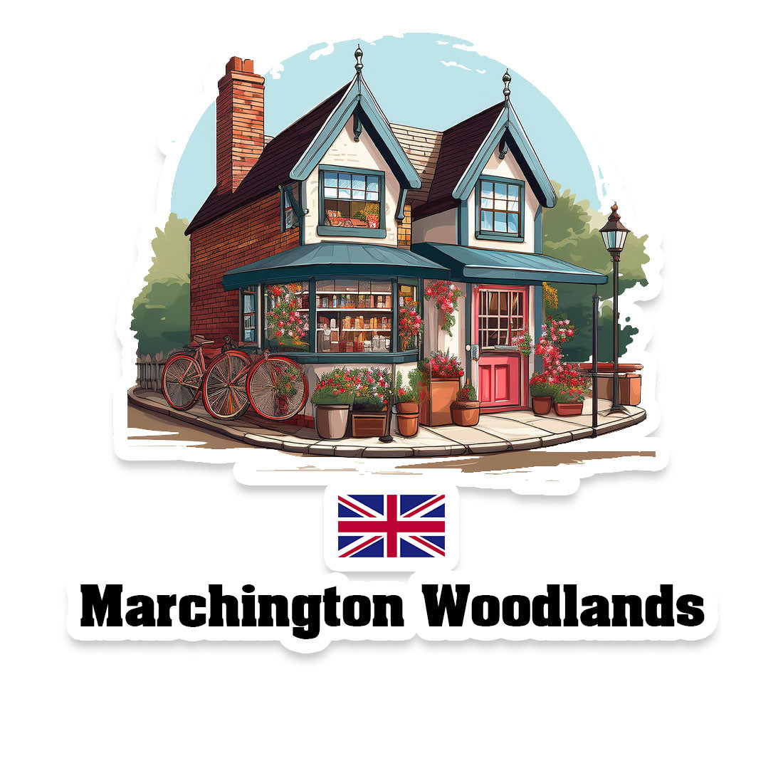 Marchington Woodlands Home Town Office Shop United Kingdom Sticker & Magnet