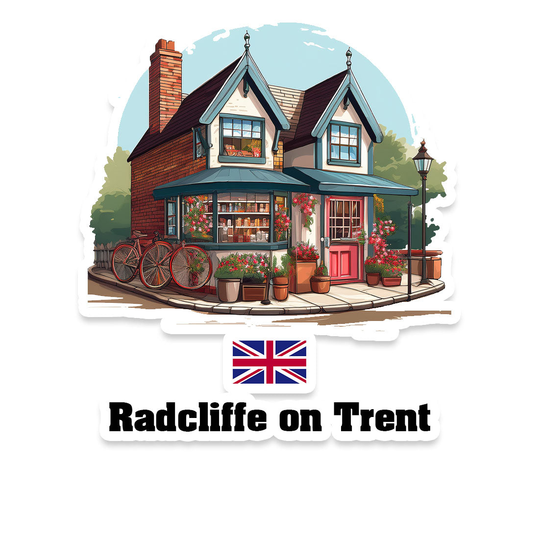 Radcliffe on Trent Home Town Office Shop United Kingdom Sticker & Magnet