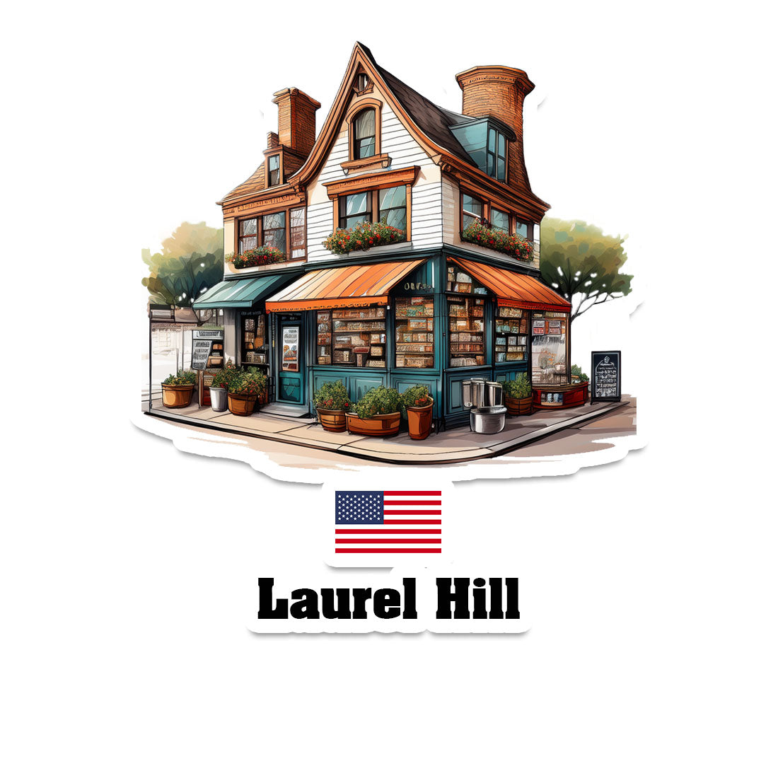 Laurel Hill Home Town Office Shop USA Sticker & Magnet