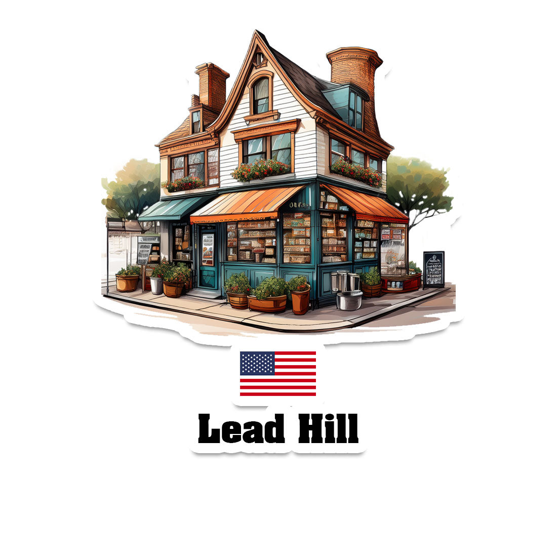 Lead Hill Home Town Office Shop USA Sticker & Magnet