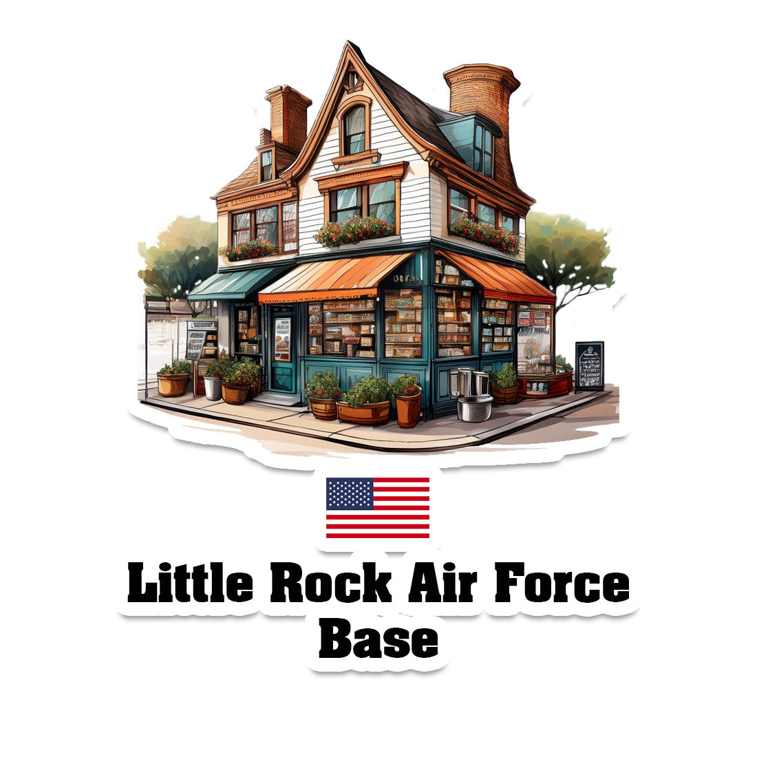 Little Rock Air Force Base Home Town Office Shop USA Sticker & Magnet