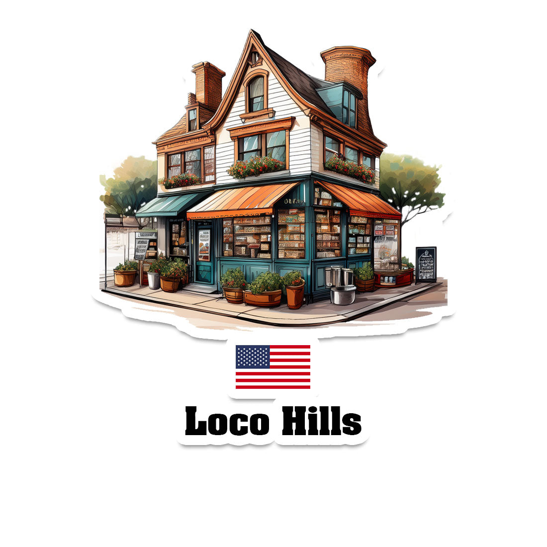 Loco Hills Home Town Office Shop USA Sticker & Magnet