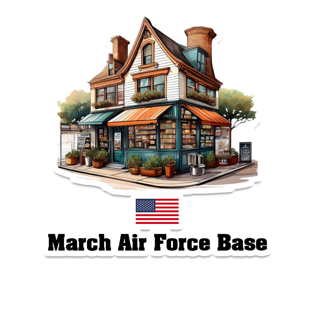 March Air Force Base Home Town Office Shop USA Sticker & Magnet