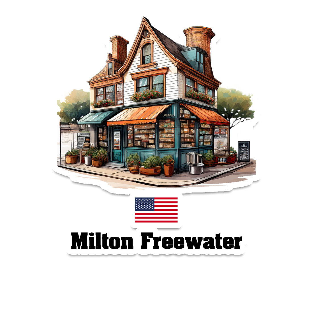 Milton Freewater Home Town Office Shop USA Sticker & Magnet