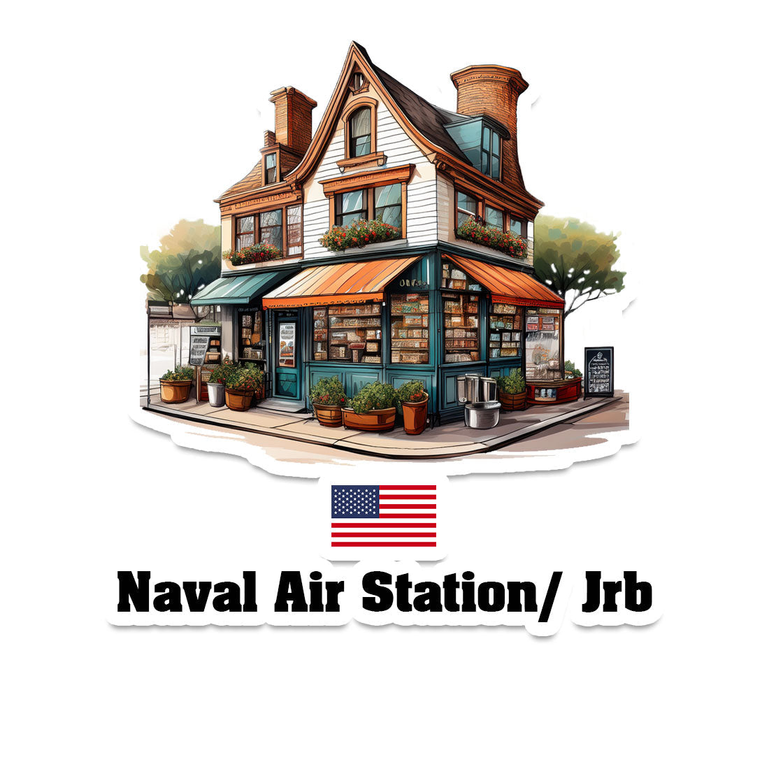 Naval Air Station/ Jrb Home Town Office Shop USA Sticker & Magnet